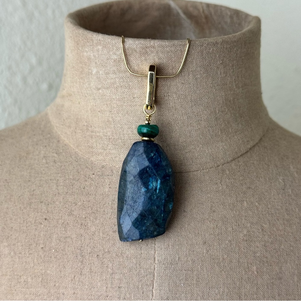 Labradorite Malachite Pendant Enhancer